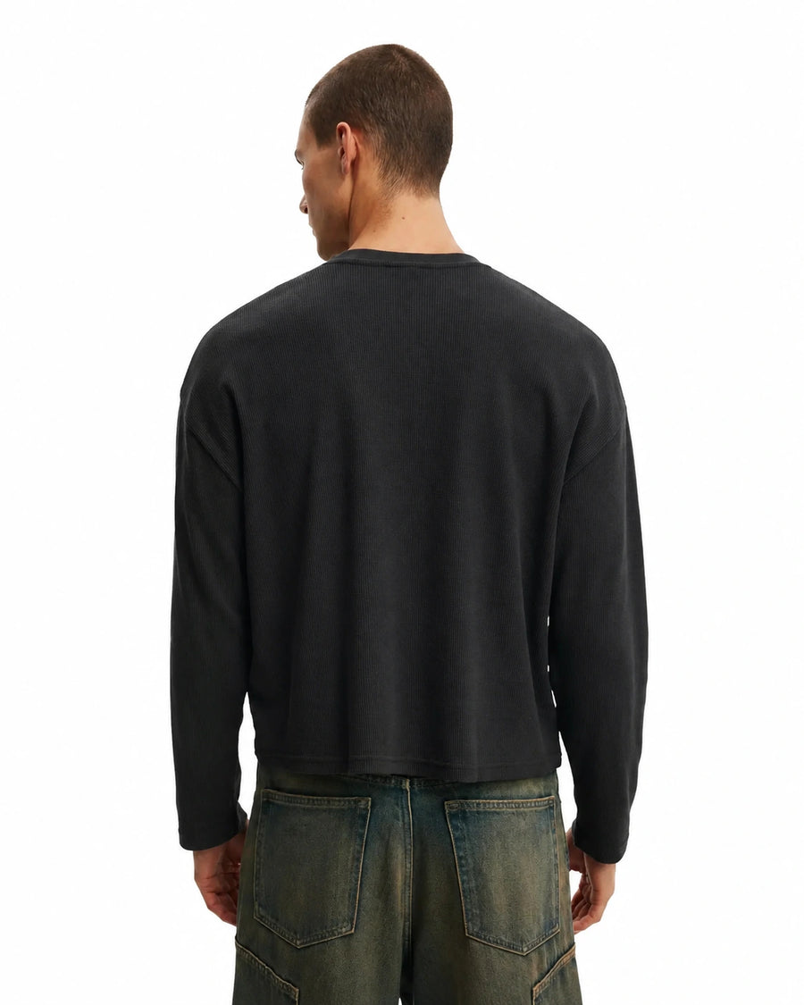 The Signature Henley - Washed Black