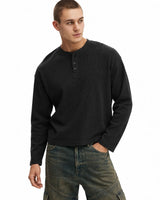 The Signature Henley - Washed Black