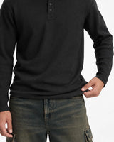 The Signature Henley - Washed Black