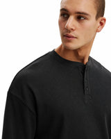 The Signature Henley - Washed Black