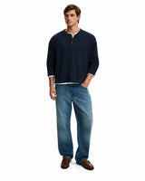 The Signature Henley - Vintage Navy