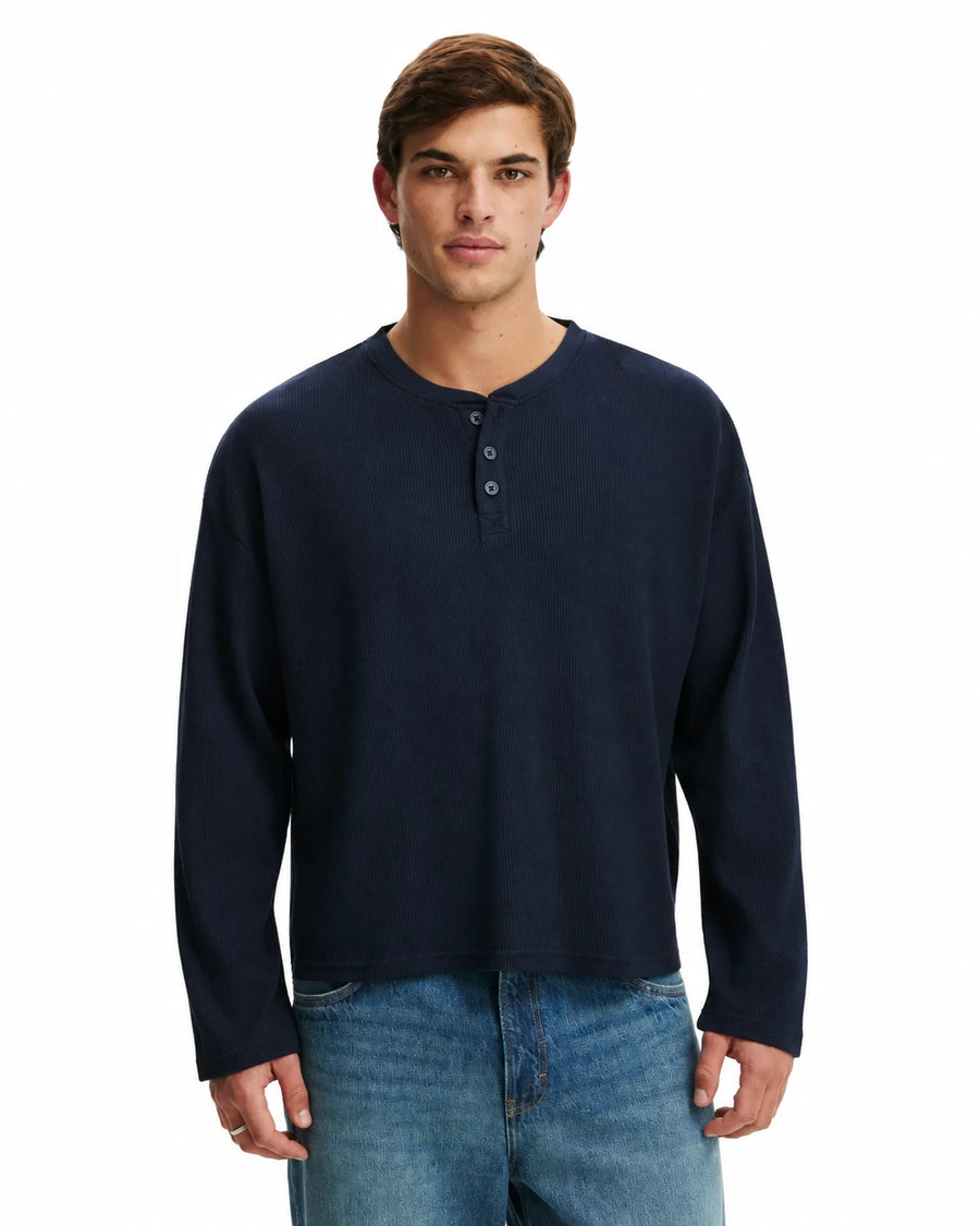 The Signature Henley - Vintage Navy